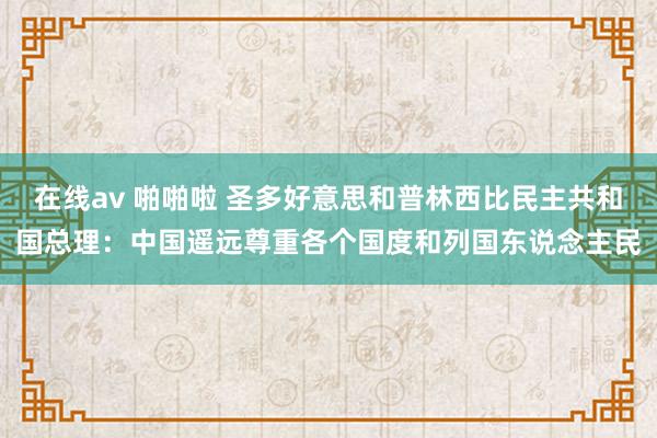 在线av 啪啪啦 圣多好意思和普林西比民主共和国总理：中国遥远尊重各个国度和列国东说念主民