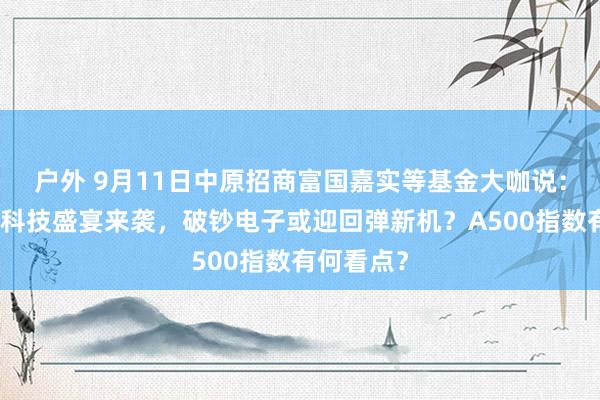 户外 9月11日中原招商富国嘉实等基金大咖说：华为苹果科技盛宴来袭，破钞电子或迎回弹新机？A500指数有何看点？