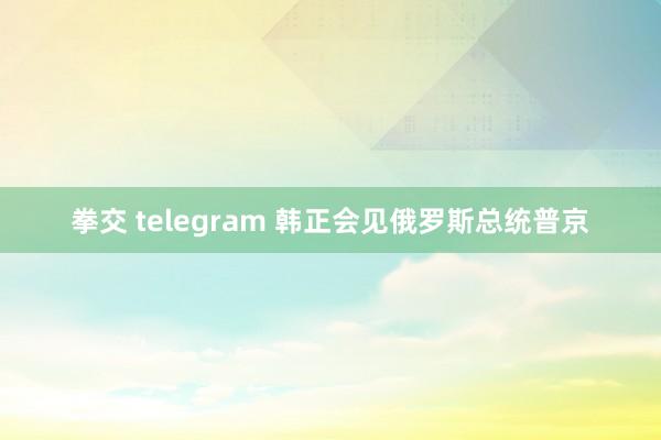 拳交 telegram 韩正会见俄罗斯总统普京