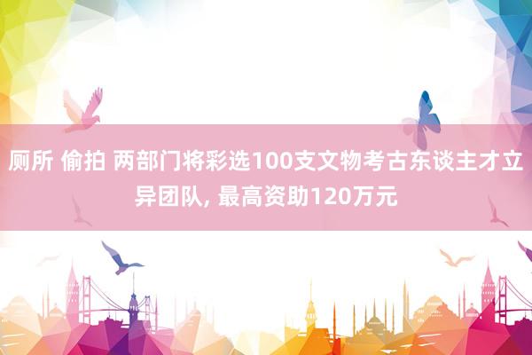 厕所 偷拍 两部门将彩选100支文物考古东谈主才立异团队， 最高资助120万元