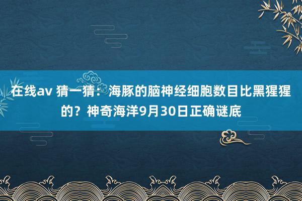 在线av 猜一猜：海豚的脑神经细胞数目比黑猩猩的？神奇海洋9月30日正确谜底