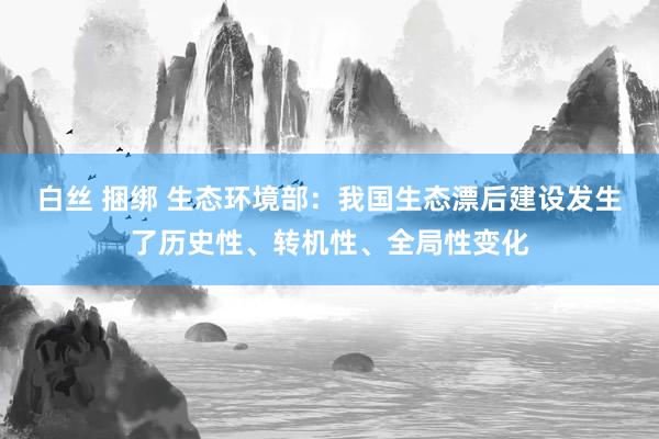 白丝 捆绑 生态环境部：我国生态漂后建设发生了历史性、转机性、全局性变化