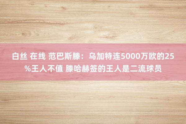 白丝 在线 范巴斯滕：乌加特连5000万欧的25%王人不值 滕哈赫签的王人是二流球员