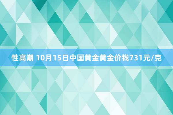 性高潮 10月15日中国黄金黄金价钱731元/克