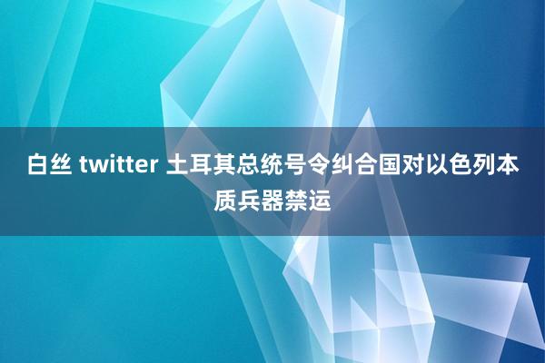 白丝 twitter 土耳其总统号令纠合国对以色列本质兵器禁运