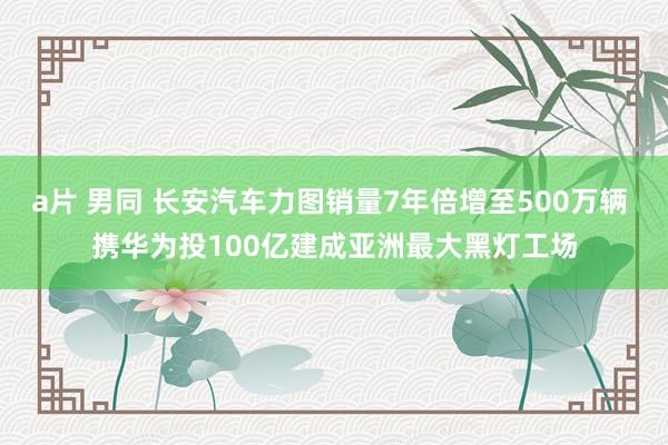 a片 男同 长安汽车力图销量7年倍增至500万辆 携华为投100亿建成亚洲最大黑灯工场