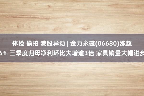 体检 偷拍 港股异动 | 金力永磁(06680)涨超6% 三季度归母净利环比大增逾3倍 家具销量大幅进步