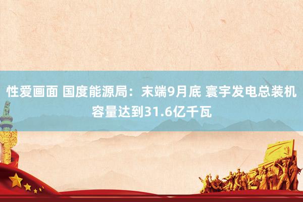 性爱画面 国度能源局：末端9月底 寰宇发电总装机容量达到31.6亿千瓦