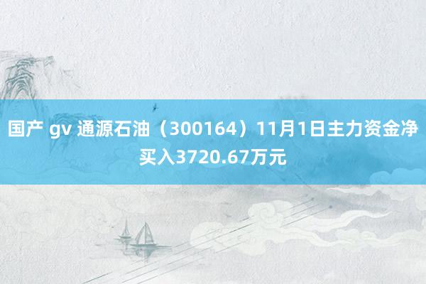 国产 gv 通源石油（300164）11月1日主力资金净买入3720.67万元