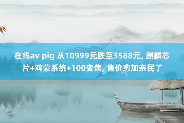 在线av pig 从10999元跌至3588元, 麒麟芯片+鸿蒙系统+100变焦, 售价愈加亲民了