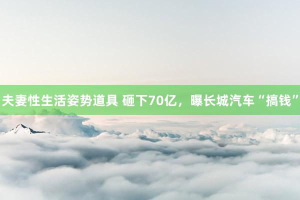 夫妻性生活姿势道具 砸下70亿，曝长城汽车“搞钱”