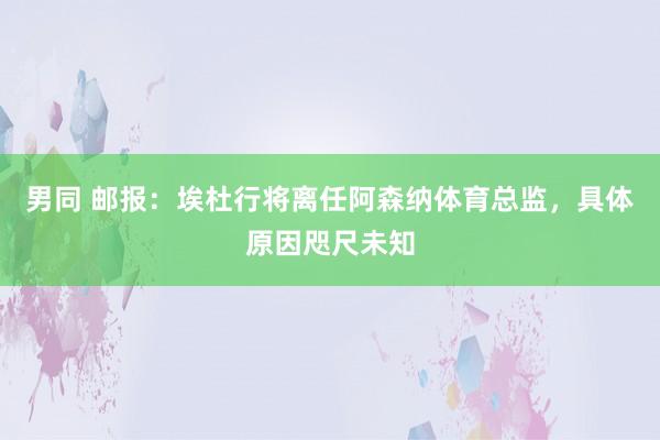 男同 邮报：埃杜行将离任阿森纳体育总监，具体原因咫尺未知