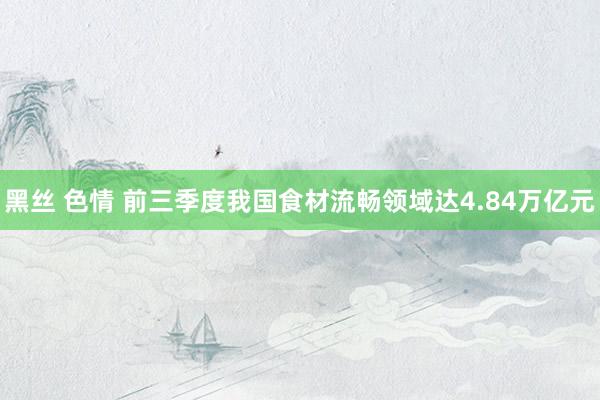 黑丝 色情 前三季度我国食材流畅领域达4.84万亿元