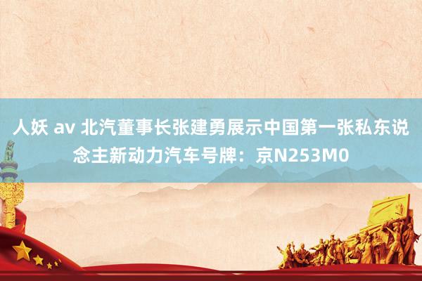 人妖 av 北汽董事长张建勇展示中国第一张私东说念主新动力汽车号牌：京N253M0