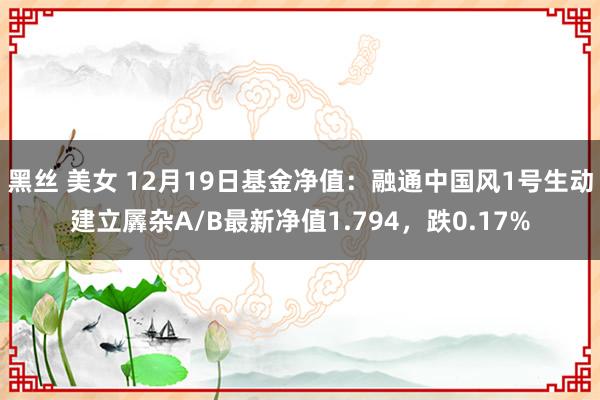 黑丝 美女 12月19日基金净值：融通中国风1号生动建立羼杂A/B最新净值1.794，跌0.17%