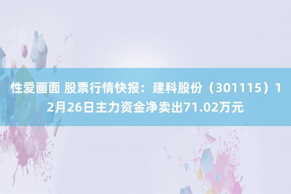 性爱画面 股票行情快报：建科股份（301115）12月26日主力资金净卖出71.02万元