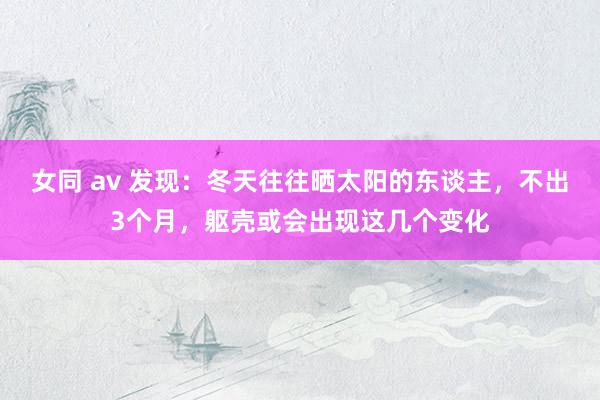 女同 av 发现：冬天往往晒太阳的东谈主，不出3个月，躯壳或会出现这几个变化