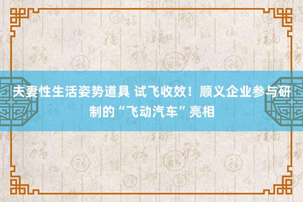 夫妻性生活姿势道具 试飞收效！顺义企业参与研制的“飞动汽车”亮相