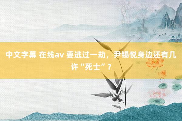 中文字幕 在线av 要逃过一劫，尹锡悦身边还有几许“死士”？