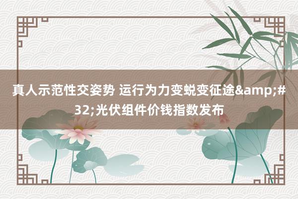 真人示范性交姿势 运行为力变蜕变征途&#32;光伏组件价钱指数发布