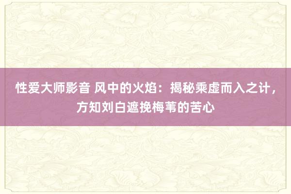 性爱大师影音 风中的火焰：揭秘乘虚而入之计，方知刘白遮挽梅苇的苦心