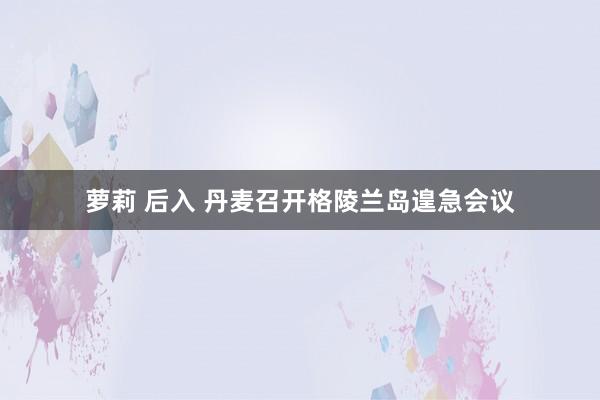 萝莉 后入 丹麦召开格陵兰岛遑急会议