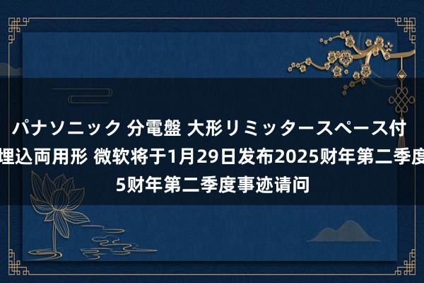 パナソニック 分電盤 大形リミッタースペース付 露出・半埋込両用形 微软将于1月29日发布2025财年第二季度事迹请