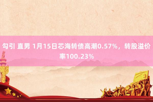 勾引 直男 1月15日芯海转债高潮0.57%，转股溢价率100.23%