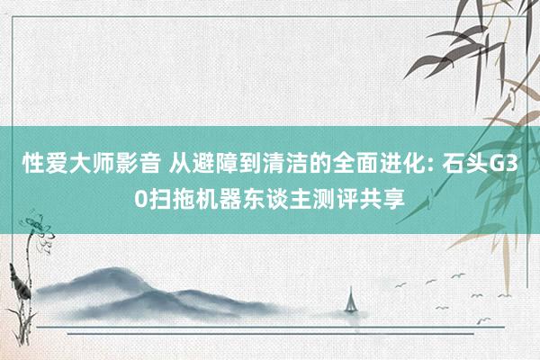 性爱大师影音 从避障到清洁的全面进化: 石头G30扫拖机器东谈主测评共享