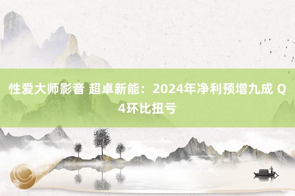 性爱大师影音 超卓新能：2024年净利预增九成 Q4环比扭亏