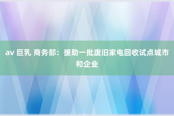 av 巨乳 商务部：援助一批废旧家电回收试点城市和企业